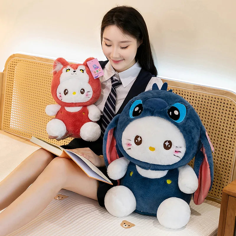 30cm Sanrio New Cute Cartoon KT Cat Plush Toy Dolls Children's Cloth Doll Children's Sleeping Plushies Pillow Birthday Gift Doll