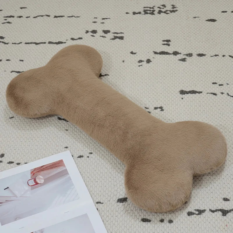 Kawaii Bone Shape Plush Pillow Stuffed Doll Pendant Soft Long Bone Nap Head Support Sleeping Cushion Home Decor Pets Dog Gift