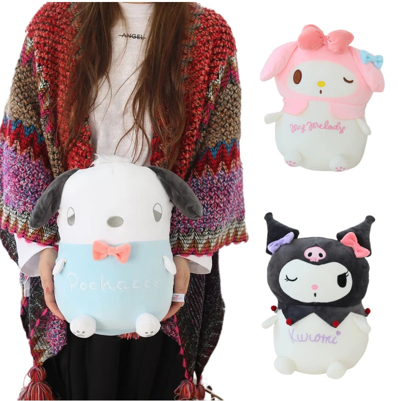 Cute Cinnamoroll Pochacco Plush Toy Lovely Anime Kuromi Plushies Japanese Style Doll Soft Hug Pillow Xmas Gifts for Girl