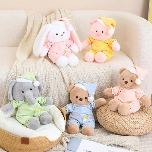 40cm High Quality Kawaii Pajama Bear Plush Doll Pink Blue Pajama Good Night Bear Plush Doll To Accompany Boys And Girls To Sleep