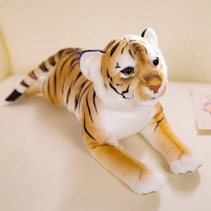 New Simulation Tiger Leopard Plush Toys Soft Wild Animals Simulation White Yellow Tiger Doll Children Kids Birthday Gifts