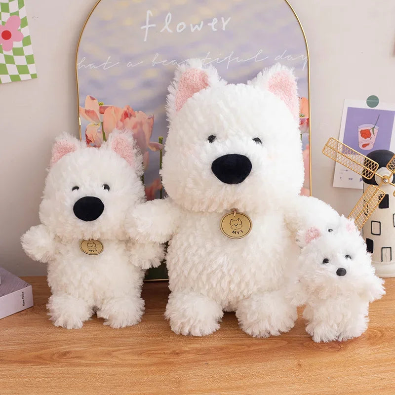 14~35cm West Highland White Terrier Dog Doll Plush Toy Stuffed Fluffy Puppy Doggy Cartoon Animal Plushie Peluche Kids Gift