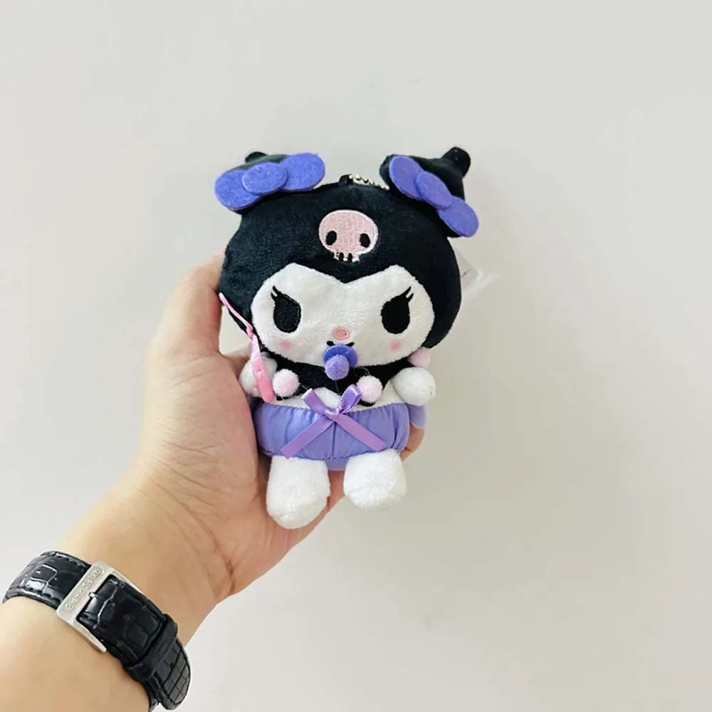 Sanrio Plush Doll Keychain Kawaii Kuromi Cinnamoroll My Melody Cinnamoroll  Anime Backpack Cute Pendant Stuffed Decoration Toys