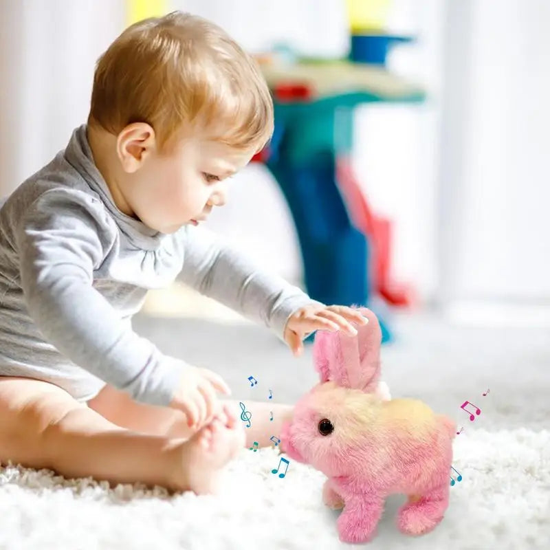 Walking Bunny Stuffed Animal Talking Plush Singing Toy Electric Interactive Rabbit Animated Toy Bunny Stuffed Animal Interactive