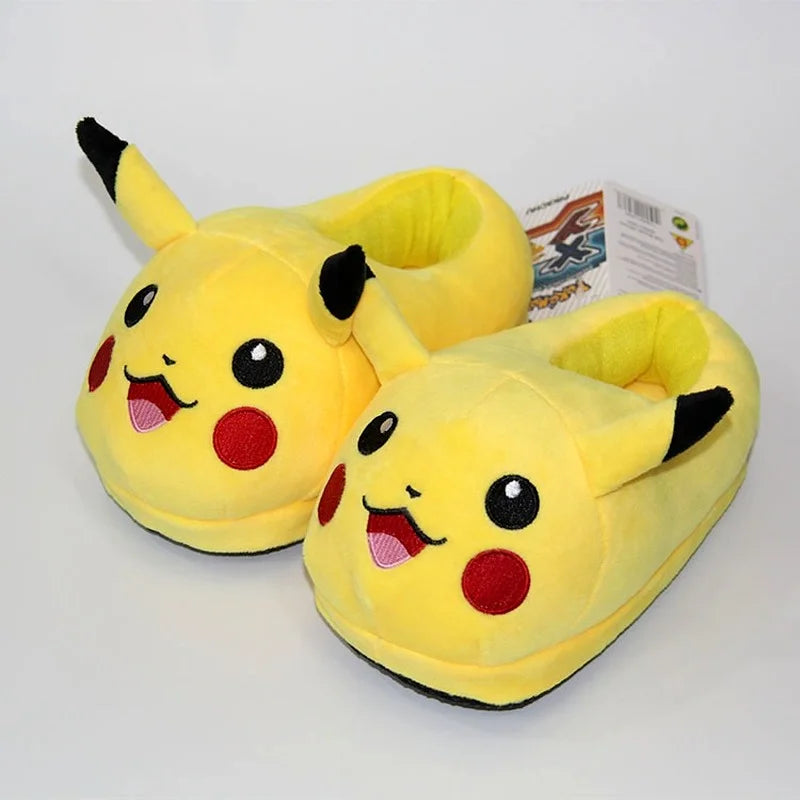 New Winter Anime Pokemon Pikachu Eevee Umbreon Simpson Kawaii Plush Soft Toys Adult Children Warm Slippers Home Indoor Shoes