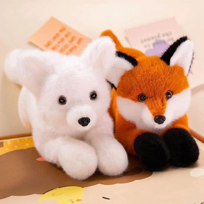 45cm-90cm Cute Simulation Foxes Plush Toy Fluffy Lying Pillow Stuffed Fox Backrest Sleeping Doll Room Decoration Birthday Gift