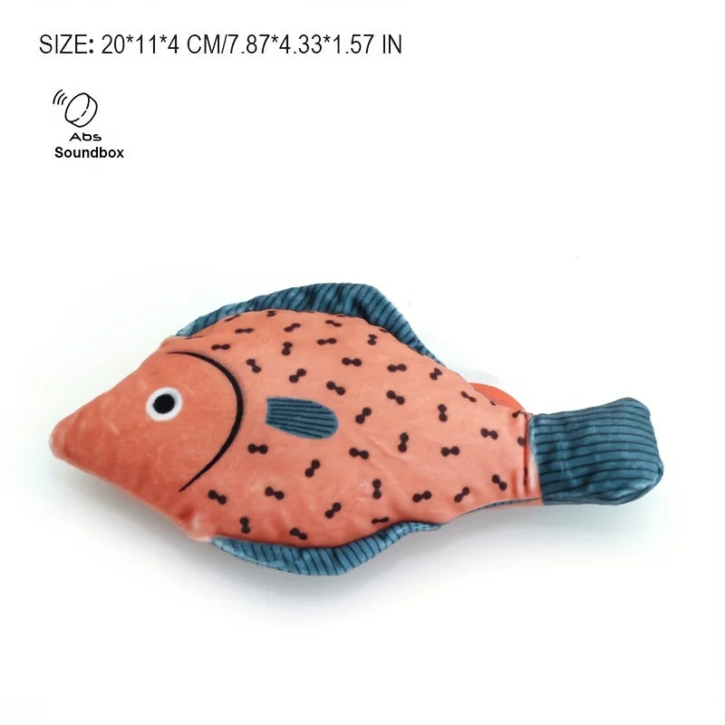 1PC Realistic Fish Cat Toy - Interactive Plush Chew Toy with Sound, Bite-Proof for Cats & Kittens - Stimulates Play