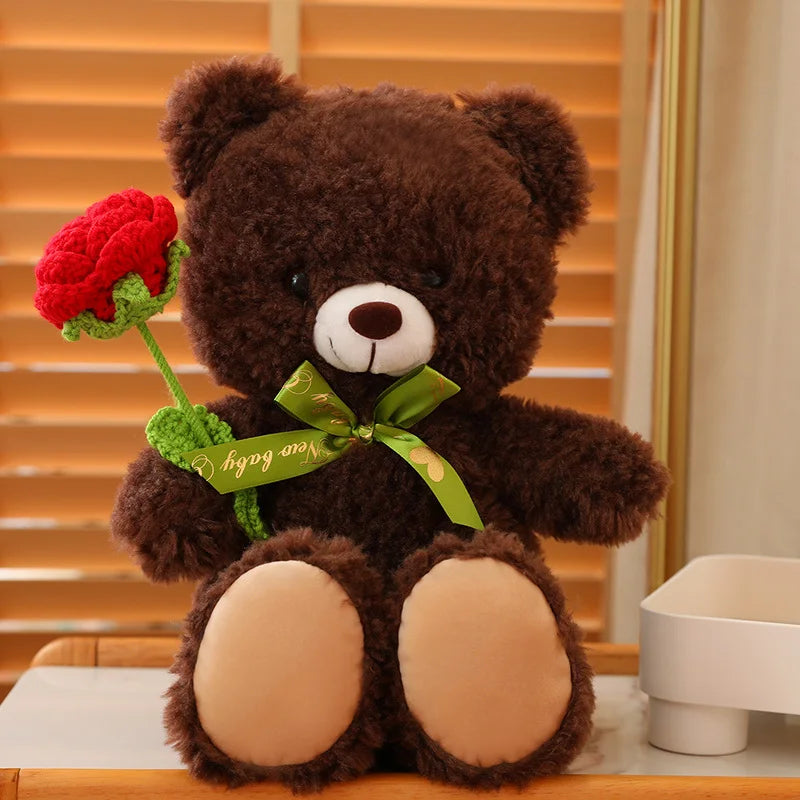 40cm Kawaii  Bear for Valentines Day Gift  Bears Stuffed Animal Rose Bear Doll Girlfriend Couple Valentine's Day Gifts