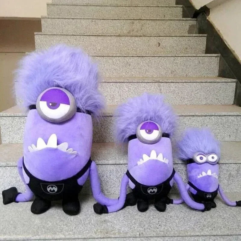 Kawaii Evil Minions Plush Toy Despicable Me Movie Peripheral Little Yellow Man Plush Doll Fun Anime Purple Minions Stuffed Doll