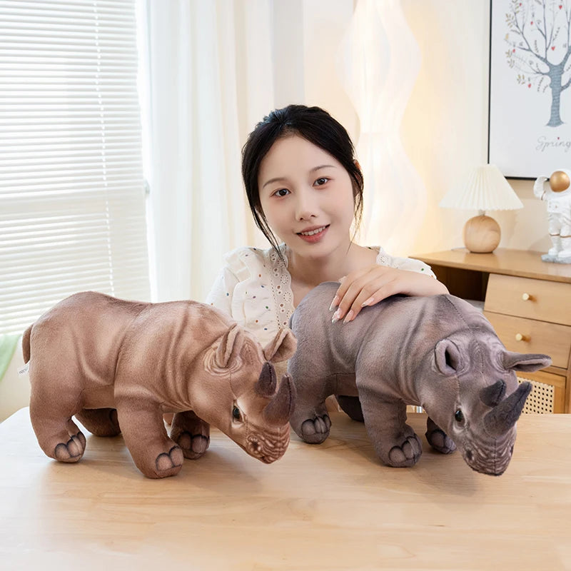 30/45cm Stuffed Pillow Realistic Rhinoceros Huggable Doll Toys For Children BabyAppease Doll Funny Plush Animal