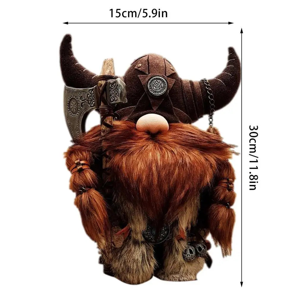 Viking Gnomes Durable And Reusable Resin Tabletop Statue Decor Plush Gnome Doll Decoration For Fireplace Christmas Tree