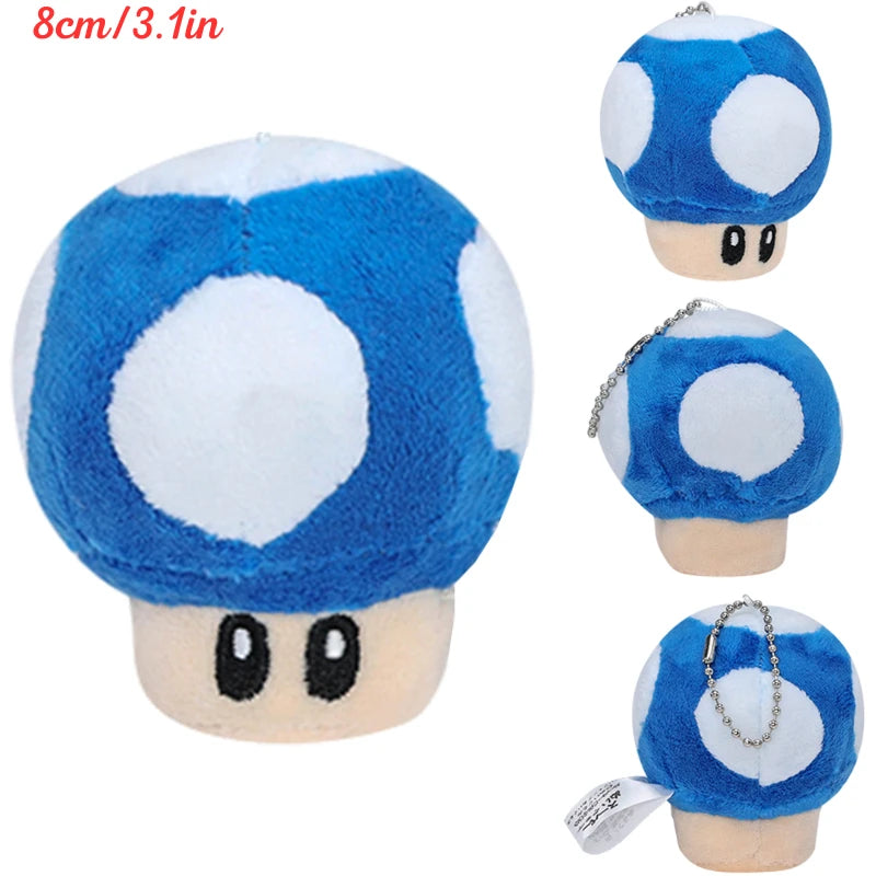 Kawaii Mario Bros Super Star Green Yoshi Mushroom Plush Keychain Cute Anime Triple Bananas Mario Luigi Hat Peluche Dolls Pendant