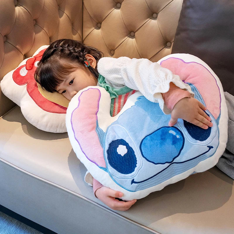 Cute Anime Throw Pillow Stuffed Stitch Pooh Bear Lotso Plush Toy Lovely Back Cushion For Sofa Bed Home Decor Xmas Gifts Girl