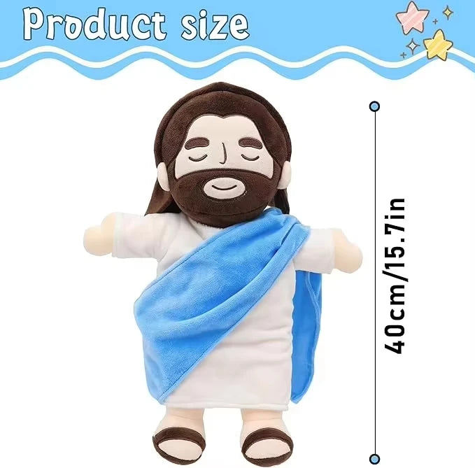 Breath Jesus Plush Doll Soothing Placation Toys Soft Respirable Jesus Plushies Comforting Jesus Heart Toy Easter Christmas Gifts