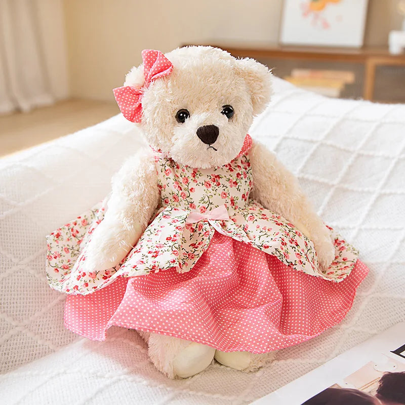 1pc 40cm Lovely Teddy Bear Wearing Skirt Plush Toys Stuffed Dolls Toy Kids Baby Girls Children Girl Birthday Christmas Present