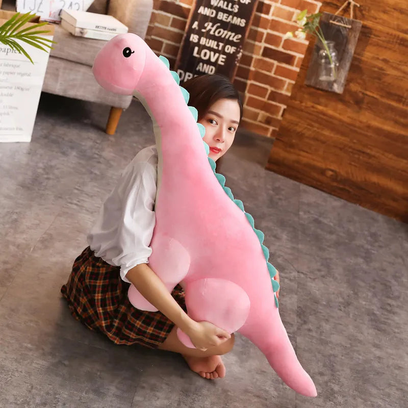 50/80cm Cuddly Dinosaur Tanystropheus Stuffed Toy Plush Dino Blue/Green/Pink Girls Boys Xmas Plushie Gift Birthday Brinqedos