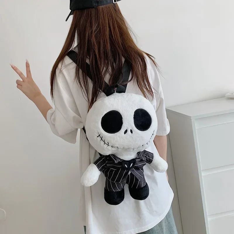 Jack Skellington Plush Children'S Backpack The Nightmare Before Christmas Cartoon Doll Bag Kids Halloween Candy Backpack Gifts