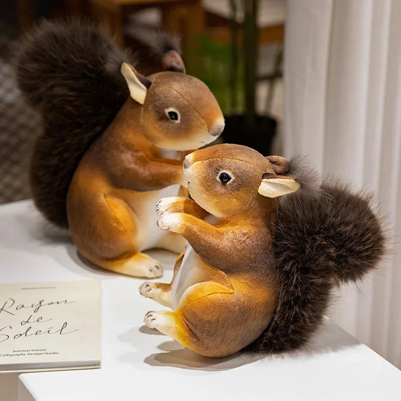 21/25cm Simulation Squirrel Plush Toy Cute Animal Decoration Children's Toys Birthday Gift Room Decor