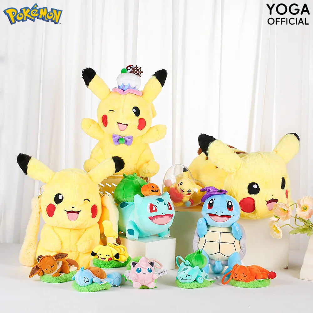 Pokemon Halloween Series Plush Party Dim Sum Pikachu Stuffed Doll Wizard Squirtle Peluche Bulbasaur Toys Hobbies Xmas Kid Gifts