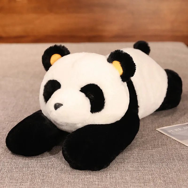 Cute Giant Long Panda Bear Plush Lie Prone Posture Stuffed Animal Doll Toy Pillow Cartoon Kawaii Dolls Girls Kids Gifts