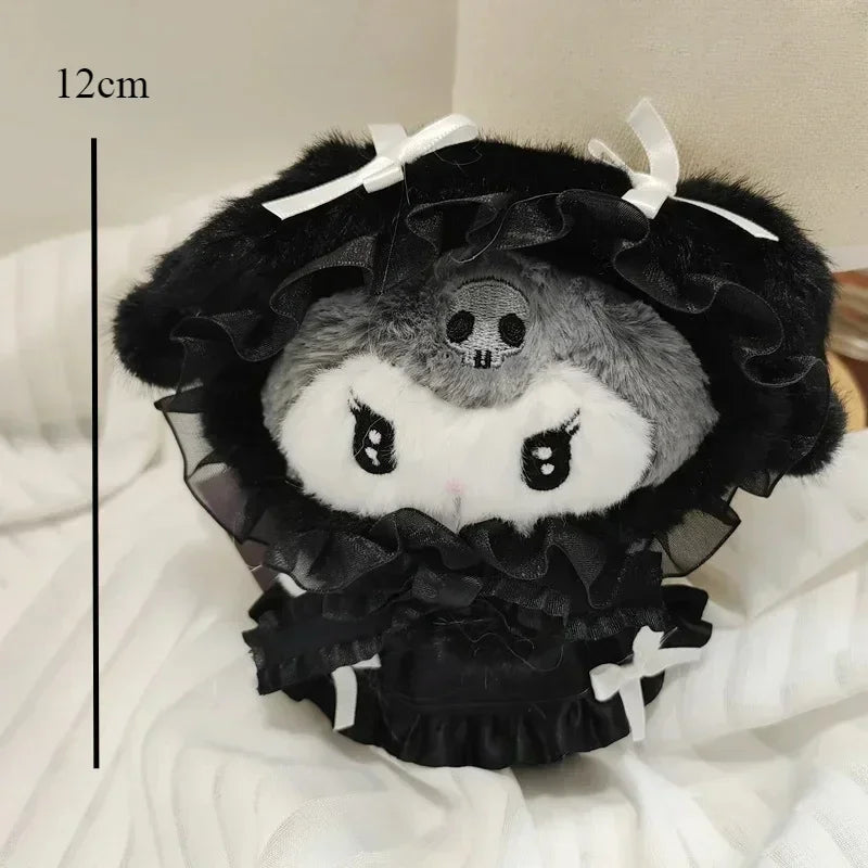 Sanrio Kawaii Anime Lolita My Melody Kuromi Plush Toy 12cm Bag Decoration Pendant Stuffed Plushie Doll Keychain Children's Gifts