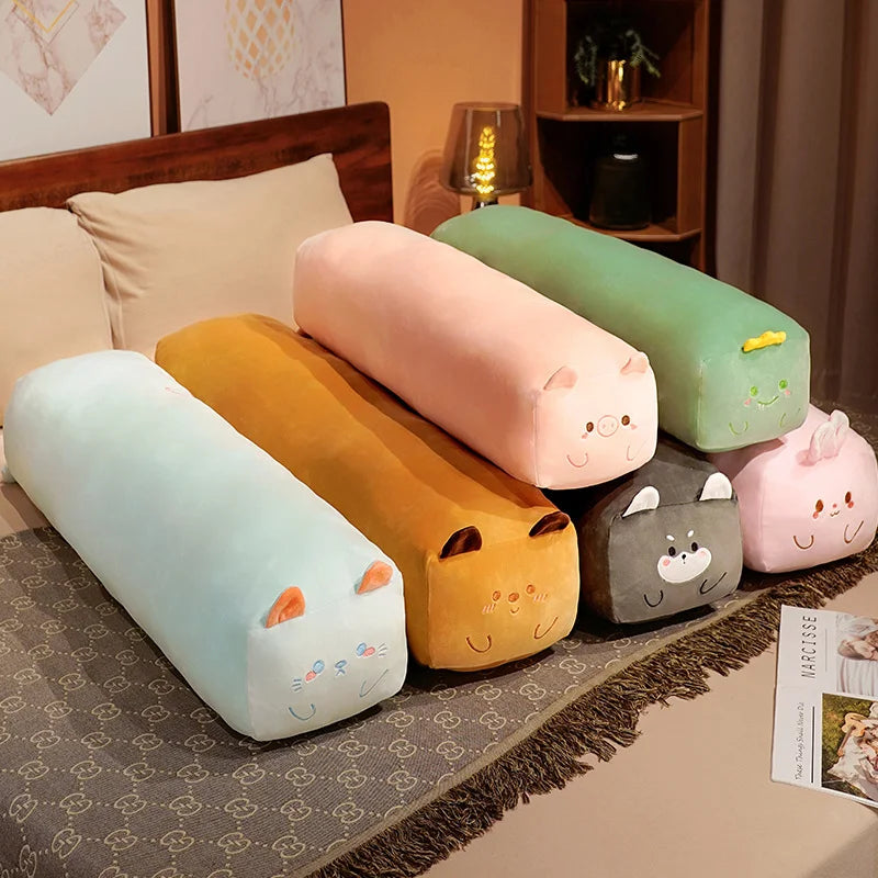 1pc 70-110cm Soft Long Plush Pillow Lovely Cartoon Stuffed Pig Dinosaur Husky Cat Bear Rabbit Plush Toys Bed Sleep Cushion Gifts