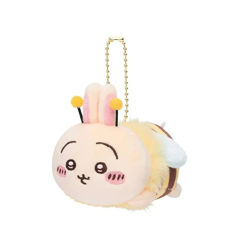 Chiikawa Series Little Bee Plush Keychain Cute Hachiware Plushie USAGI Stuff Toys Bag Pendant Doll Birthday Gift For Fans