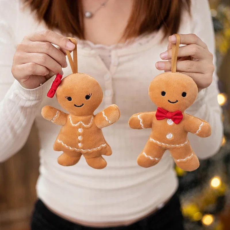 Gingerbread Man Plush Pendant Toy Biscuit Peluche Stuffed Cookie Soft Doll Christmas Room Decoration Birthday Gifts