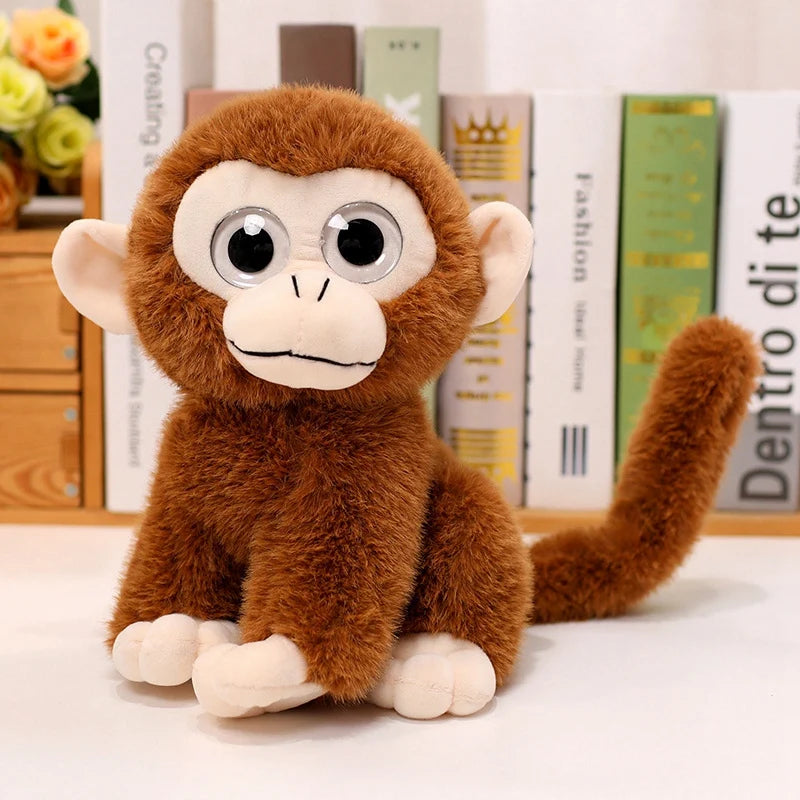 Simulation Big-eyed Smile Monkey Plush Toy Soft Stuffed Long Tail Monkey Doll Home Decoration Birthday Gift For Children