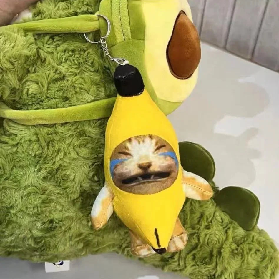 2024 New Hot Banana Cat Doll Pendant Keychain Crying Happy Banana Cat Figure Kids Peluche Toys Gifts Birthday Christmas Toys Gif