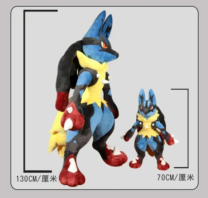 130/70cm Pokemon Lucario Plush Toys Anime Doll Cute Ornament Pokémon Collection Stuffed Plushie Pillow Children Xmas Gift Toy