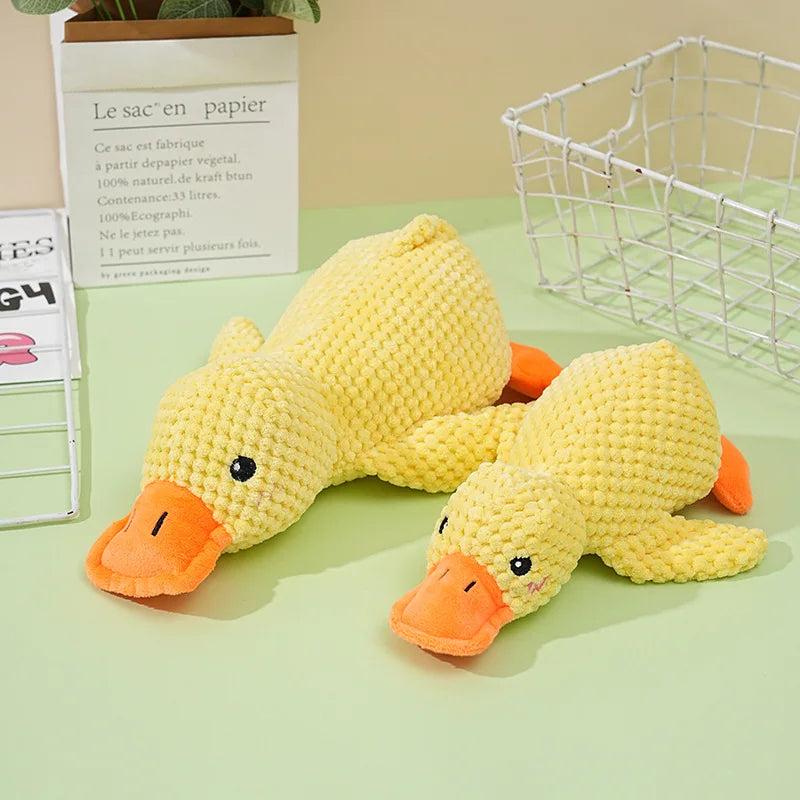 Dog toy plush companion sleeping duck bite resistant grinding sound making toy small and medium-sized dog pet relaxation tool