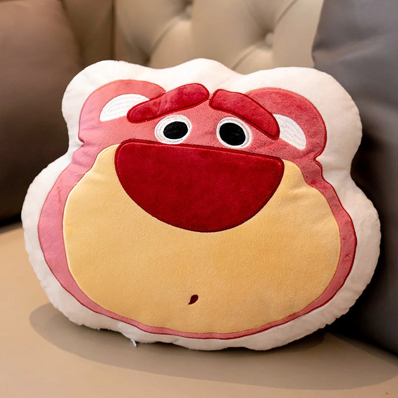 Cute Anime Throw Pillow Stuffed Stitch Pooh Bear Lotso Plush Toy Lovely Back Cushion For Sofa Bed Home Decor Xmas Gifts Girl