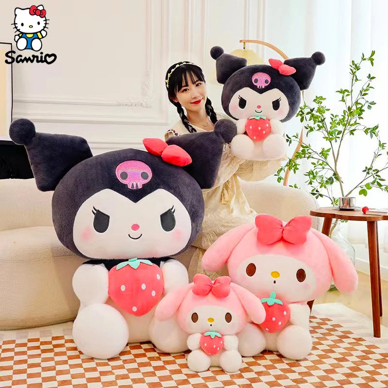 Kawaii Sanrio Plush Toys Dolls Cartoon Kuromi My Melody Strawberry Series Plushies Figure Children Cute Doll Birthday Gifts