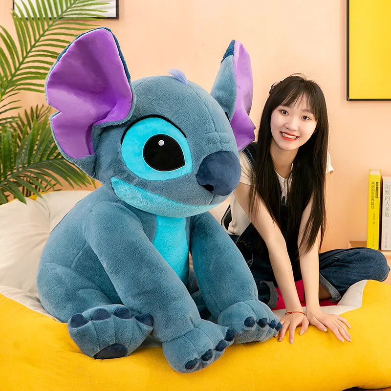 45/60cm Disney Stitch Plush Toy Doll Anime Stitch Sitting Stitch Cartoon Stuffed Doll Children's Comforting Pillow Kids Gifts