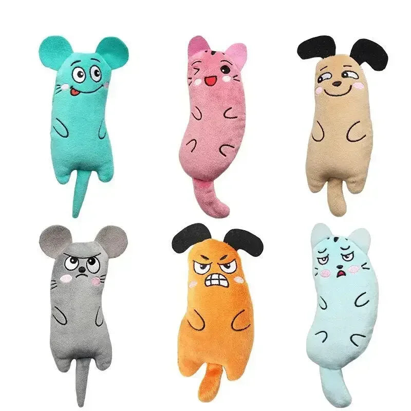 Cute Cat Toys Funny Interactive Plush Cat Toy Mini Teeth Grinding Catnip Toys Kitten Chewing Squeaky Toy Pets Accessories