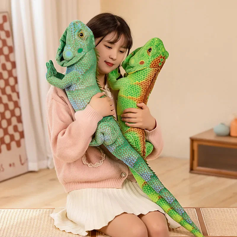 Realistic Chameleon Plush Toys Simulation Reptiles Lizard Stuffed Animal Doll Home Decor For Kids Birthday Christmas Gifts