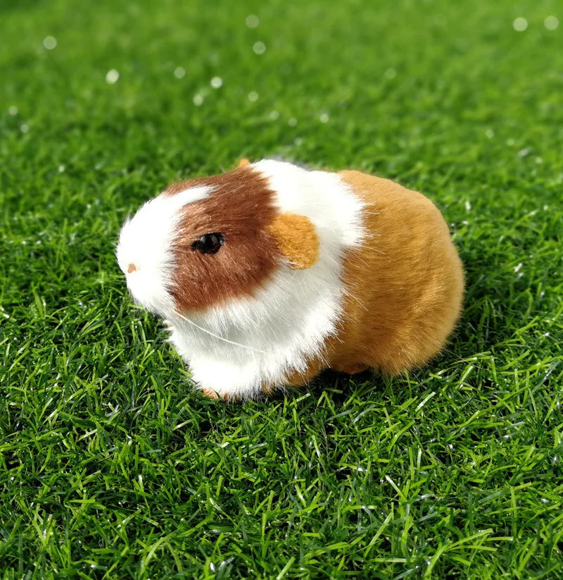 Simulation Fur Guinea Pig Animal Plush Stuffed Doll Hamster Doll Plush Toy Soft Stuffed Animal Figurine for Kids Birthday Gift