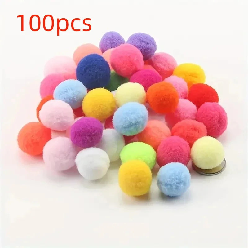 50/100pcs Cute And Fun Cat Toys Elasticball Chew Toys Cat Toy Ball Creative Color Interactive Cat Pom Pom Ball