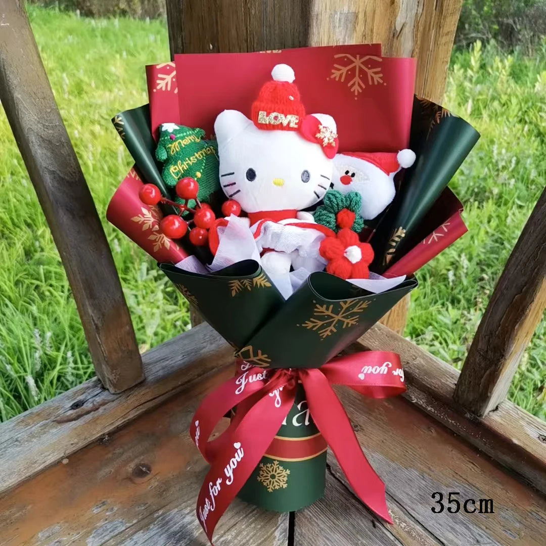 Christma Hello Kitty Plush Toys Bouquet  Kawaii Stuffed Children Plushies Home Decoration Valentine's Day Christmas Birthday Gif