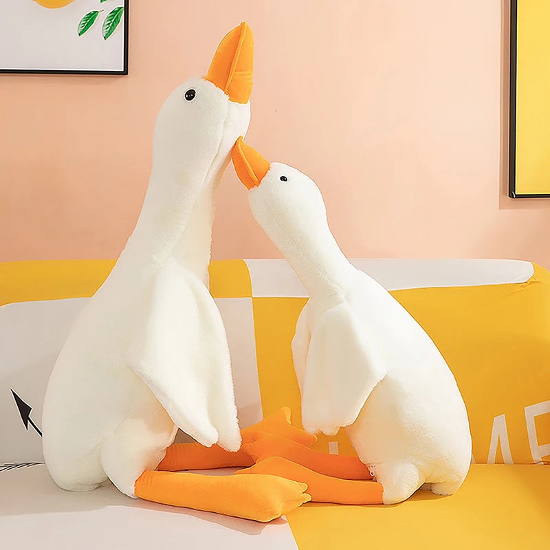 Cute Big White Goose Plush Toy Kawaii Huge Duck Sleep Pillow Cushion Soft Stuffed Animal Doll Birthday Gift For Kids