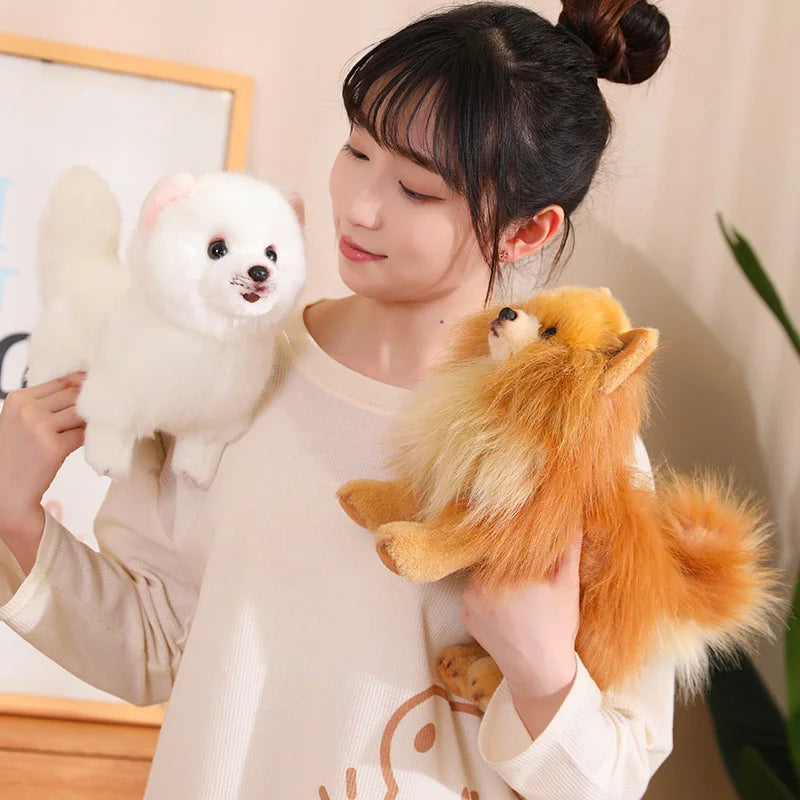 New Premium Cute Plush Pomeranian Dog Real Life Toystuffed Animals Soft Puppy Pet Doll Children Kids Girls Lovely Gift