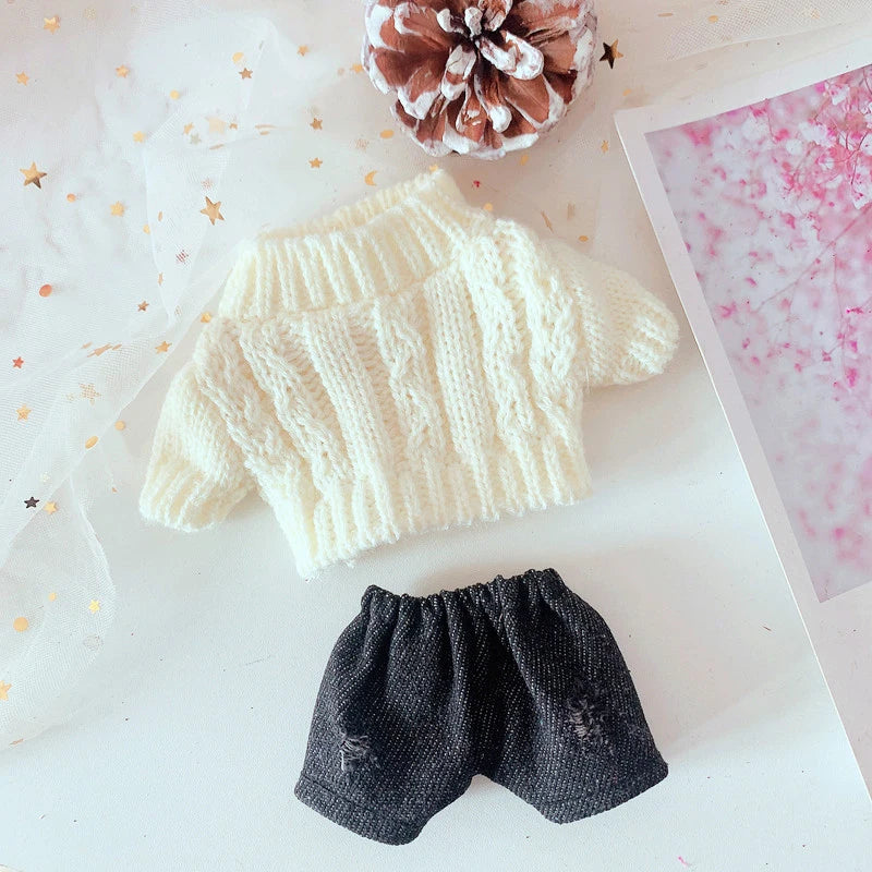 Doll Clothes Suit for 20cm Korea Kpop Dolls Plush Star Doll's Clothing Sweater Stuffed Toy Outfit Idol Accessories