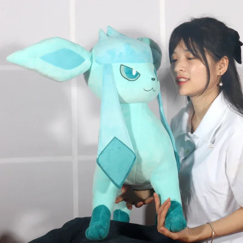 60cm Pokemon Large Glaceon High Quality Anime Plush Toy Doll Animal Stuffed Peluche Great Birthday Gift For Kids