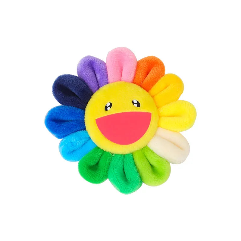 Korean Style Anime Rainbow Color Flower Brooch Backpack Pendant Carry With You Trendy Toy Anime Merchandis Birthday Gift Holiday