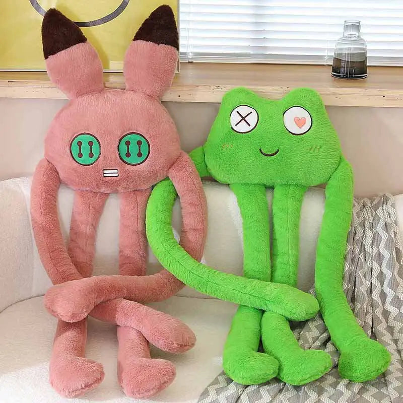 1PC 175cm Simulation Frog/Rabbit/Cat Plush Stuffed Toy Soft Long-Legged Monster Animal Pillow Kids Christmas Halloween Gift