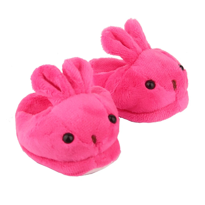 7cm Plush Doll Shoes Cute Bear,Tiger,Frog,Animal Slippers For American 18 Inch,OG&43cm Baby New Born Girl Doll Accessories Toy