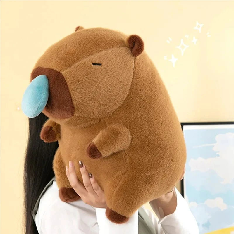 Cute Capybara Plush Toy with Stretchable Snot K Simulation Animal Plush Plush Toy Doll Children's Gift Turtle Capybara Fruit Dol