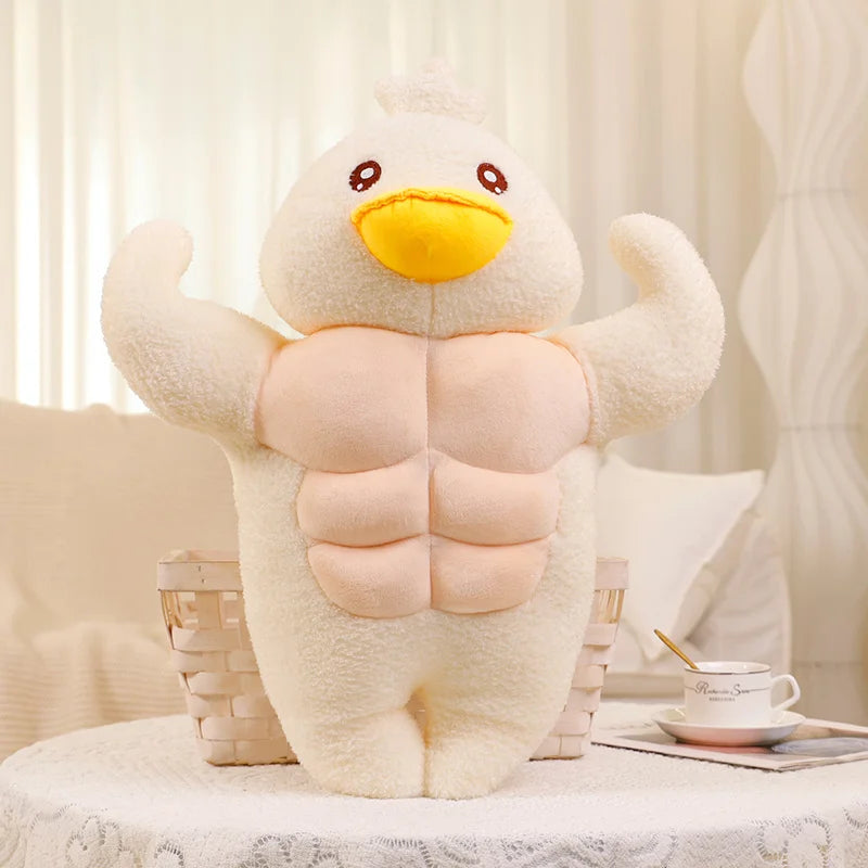 Kawaii Stuffed Strong Muscle Frog&Duck Toys Pillow Super Soft Animals Dolls Lover Girlfriend Appease Toy Home Sofa Cushion