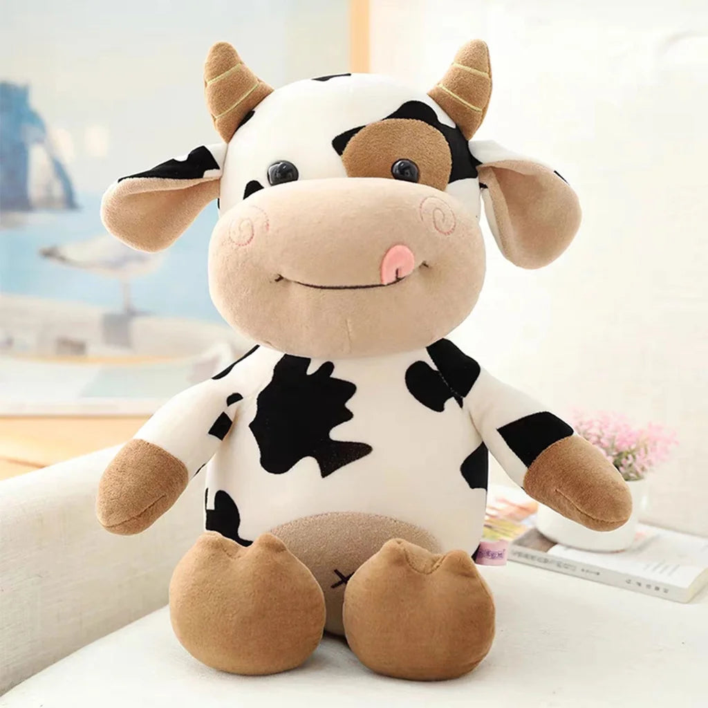 Small Cow Plush Toy 25-35cm Soft PP Cotton Stuffed Animal Cartoon Doll Kids Birthday Holiday Gift